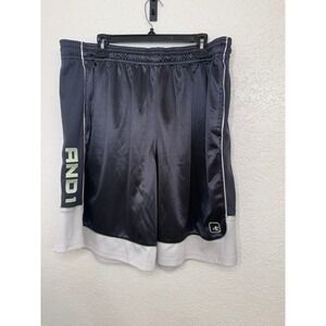 AND1 Mens Basketball Shorts Black Gray White Trim Athletic Performance 3XL